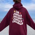 レトロ Groovy Im Jenda Doing Jenda Things おもしろ 母の日 レディース オーバーサイズ パーカー バックプリント Maroon