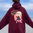 和田ダン しぐれ うい ロリ ダンス ダンス アニメ 女の子 レディース オーバーサイズ パーカー バックプリント Maroon