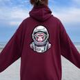 宇宙飛行士 猿 やってる 猿 惑星 科学 ギャグ 女性 男性 レディース オーバーサイズ パーカー バックプリント Maroon