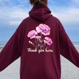 母の日 カーネーション 花 きれい ありがとう お母さん レディース オーバーサイズ パーカー バックプリント Maroon