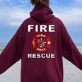 消防士 消防士 キッズ ユース 大人 男の子 女の子 レディース オーバーサイズ パーカー バックプリント Maroon
