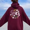 還暦祝 長寿と健康を願う還暦記念 男性 女性 レディース オーバーサイズ パーカー バックプリント Maroon