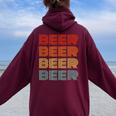 面白いtシャツ 酒 ビール Beer 飲み おもしろ 英語 文字入り 飲み会 酒好き メンズ レディース レディース オーバーサイズ パーカー バックプリント Maroon