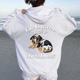 & Life Is Better Dapple Dachshund Lover レディース オーバーサイズ パーカー バックプリント White