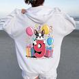 9歳の誕生日 男の子 女の子 9歳 9歳 ボストンテリア 長袖tシャツ レディース オーバーサイズ パーカー バックプリント White