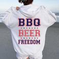 Bbq Beer Freedom レディース オーバーサイズ パーカー バックプリント White