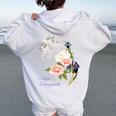 Beauty Flower（4） 長袖tシャツ レディース オーバーサイズ パーカー バックプリント White