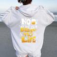 Beer Lover ビールが好きすぎる No Beer No Life 長袖tシャツ レディース オーバーサイズ パーカー バックプリント White