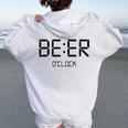 Beer O'clock ビールタイム 面白いギフト ビール愛好家 レディース オーバーサイズ パーカー バックプリント White