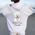 Bichon Frisé Dog Mom ビションフリーゼママかわいい子犬犬の所有者ビションフリーゼ犬 レディース オーバーサイズ パーカー バックプリント White