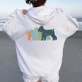 Dog Mom & Dad シルエット ヴィンテージ シュナウザー レディース オーバーサイズ パーカー バックプリント White