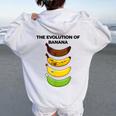 The Evolution Of Banana Novelty Graphic & Cool s レディース オーバーサイズ パーカー バックプリント White