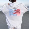 Fight For Those Without Your Privilege For Women Women Oversized Hoodie Back Print White