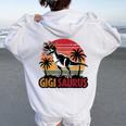 Gigisaurus Dinosaur Grandma Matching Family Saurus Women Oversized Hoodie Back Print White