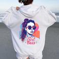 Girl Boss ポップアート セルフエンパワーメント レトロ 1950年代 レディース オーバーサイズ パーカー バックプリント White