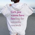 Girls Just Wanna Have Funding X Forcience Research レディース オーバーサイズ パーカー バックプリント White