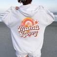 Groovy Best Mom Ever Best 母の日 長袖tシャツ レディース オーバーサイズ パーカー バックプリント White
