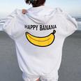 Happy Banana ファニーバナナラブ フルーツバナナ スマイリーフェイス レディース オーバーサイズ パーカー バックプリント White