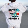 Happy Mother's Day Mommy Dino Son For Mom Trex Toddlers Boys Women Oversized Hoodie Back Print White