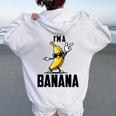 I'm A Banana シャツ かわいい 面白い バナナ コスチューム メンズ レディース キッズ レディース オーバーサイズ パーカー バックプリント White