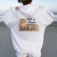 Italia Coliseo Roma Italia Amantes Hombres Es Niños Women Oversized Hoodie Back Print White