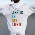 Jesus Is My Lord – Christian Faithintage Graphic レディース オーバーサイズ パーカー バックプリント White