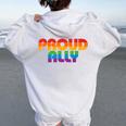 Lgbtq Proud Ally Lesbian Gay Pride Lgbt Ally Rainbowintage レディース オーバーサイズ パーカー バックプリント White