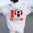 I Love Canada サッカーボール 男の子 女の子 キッズ カナダ国旗 レディース オーバーサイズ パーカー バックプリント White