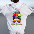Messy Bun Proud Ally Pride Flag Love Lgbt レインボー サングラス レディース オーバーサイズ パーカー バックプリント White