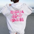 Mother Of A Warrior 乳がん啓発 ピンクリボン 長袖tシャツ レディース オーバーサイズ パーカー バックプリント White