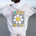 Peace Out Second Grade Retro Groovy Last Day Of 2Nd Grade Women Oversized Hoodie Back Print White