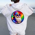 Santaclaus Rainbow 長袖tシャツ レディース オーバーサイズ パーカー バックプリント White