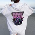 Vintage Monster Truck Mama Cool Mother Of Birthday Boy Crew Women Oversized Hoodie Back Print White