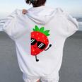キッズストロベリーシャツ 男の子または女の子用 レディース オーバーサイズ パーカー バックプリント White