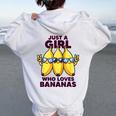 バナナ好きな女の子だけフルーツファニーイエローバナナ好き レディース オーバーサイズ パーカー バックプリント White