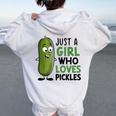 ピクルスが大好きな女の子だけ おかしなきゅうり レディース オーバーサイズ パーカー バックプリント White
