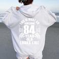 男性、女性、84歳の誕生日への84歳の誕生日プレゼント 長袖tシャツ レディース オーバーサイズ パーカー バックプリント White