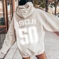 50 歳 誕生日 五十路 祝い 50歳 50才 お祝い 男性 女性 アラフィフ 父 母 バックプリント レディース オーバーサイズ パーカー バックプリント Sand