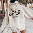 Beer O'clock ビールタイム 面白いギフト ビール愛好家 レディース オーバーサイズ パーカー バックプリント Sand
