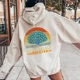 Best Peacock Mom Ever Retro Vintage Peacock Lover Mommy Women Oversized Hoodie Back Print Sand