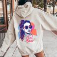Girl Boss ポップアート セルフエンパワーメント レトロ 1950年代 レディース オーバーサイズ パーカー バックプリント Sand