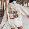 Gnome Coffee Lover I Pretend Coffee Help But I'mtill A レディース オーバーサイズ パーカー バックプリント Sand