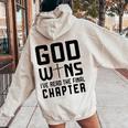 God Wins I 'Ve Read The Final Chapter Christian Faithin God レディース オーバーサイズ パーカー バックプリント Sand