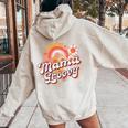 Groovy Best Mom Ever Best 母の日 長袖tシャツ レディース オーバーサイズ パーカー バックプリント Sand