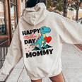 Happy Mother's Day Mommy Dino Son For Mom Trex Toddlers Boys Women Oversized Hoodie Back Print Sand