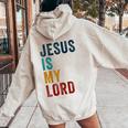 Jesus Is My Lord – Christian Faithintage Graphic レディース オーバーサイズ パーカー バックプリント Sand