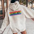 Lgbtq Gay Af Pride Lgbt Ally Rainbow Flag Retrointage レディース オーバーサイズ パーカー バックプリント Sand