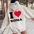 I Love Roma レディース オーバーサイズ パーカー バックプリント Sand