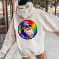 Santaclaus Rainbow 長袖tシャツ レディース オーバーサイズ パーカー バックプリント Sand