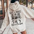 Save A Horse Ride A Cowgirl レトロ ウエスタン ロデオ カントリーガール レディース オーバーサイズ パーカー バックプリント Sand